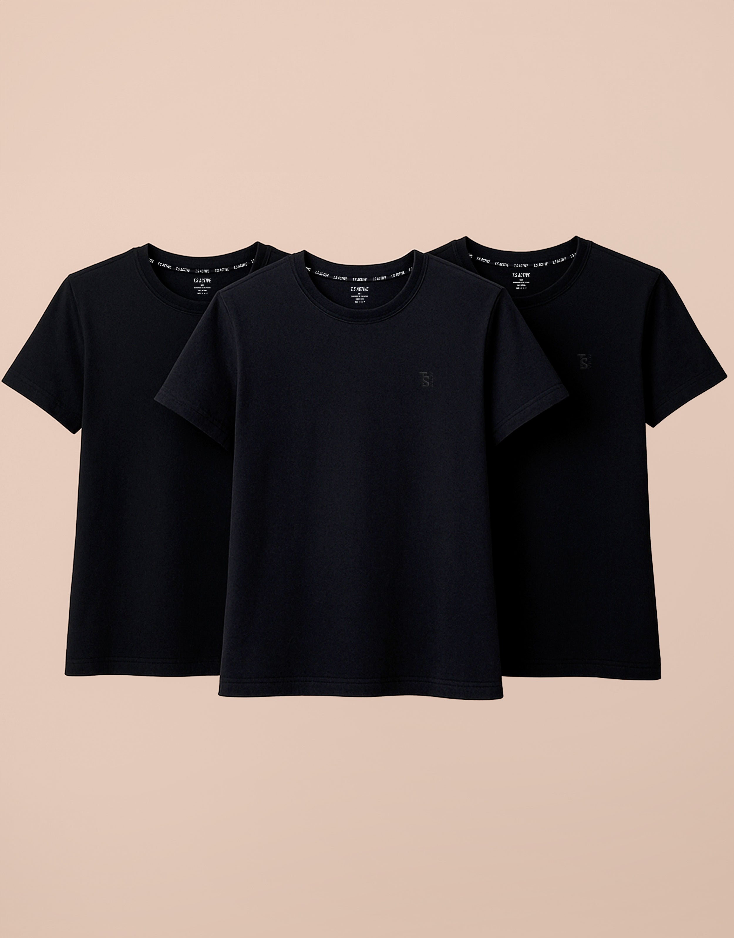 BLACK TEE PACKS X 3